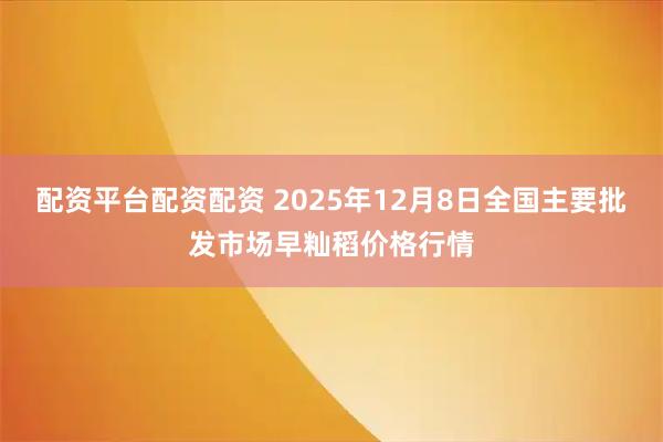 配资平台配资配资 2025年12月8日全国主要批发市场早籼稻价格行情